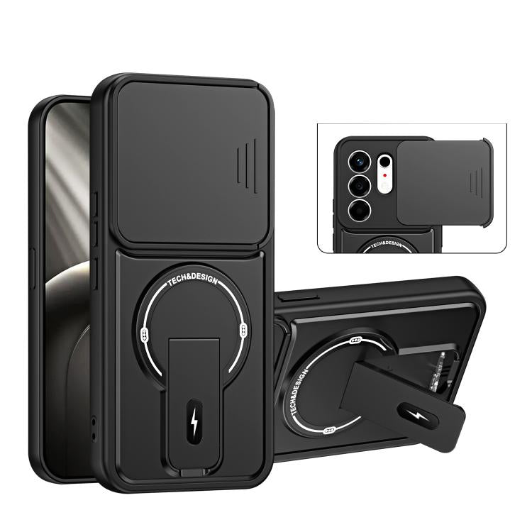 Sliding Camshield Holder Magnetic Phone Case, For Tecno Spark 50 5G, For Tecno Pova Curve 2 5G, For Tecno Pop 20 / Spark Go 3, For Tecno Spark 50 4G, For Tecno Camon 50 4G, For Tecno Spark 40C, For Tecno Pop 10 / Spark Go 2, For Tecno Spark 40 Pro+ 4G ...