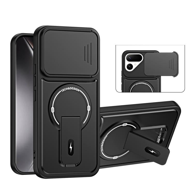 Sliding Camshield Holder Magnetic Phone Case, For Tecno Spark 50 5G, For Tecno Pova Curve 2 5G, For Tecno Pop 20 / Spark Go 3, For Tecno Spark 50 4G, For Tecno Camon 50 4G, For Tecno Spark 40C, For Tecno Pop 10 / Spark Go 2, For Tecno Spark 40 Pro+ 4G ...