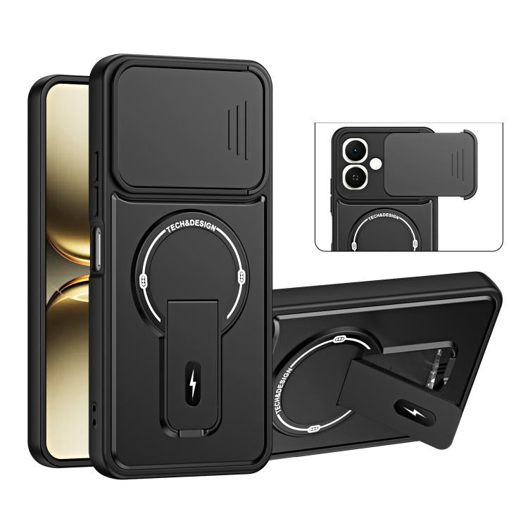 Sliding Camshield Holder Magnetic Phone Case, For Tecno Spark 50 5G, For Tecno Pova Curve 2 5G, For Tecno Pop 20 / Spark Go 3, For Tecno Spark 50 4G, For Tecno Camon 50 4G, For Tecno Spark 40C, For Tecno Pop 10 / Spark Go 2, For Tecno Spark 40 Pro+ 4G ...