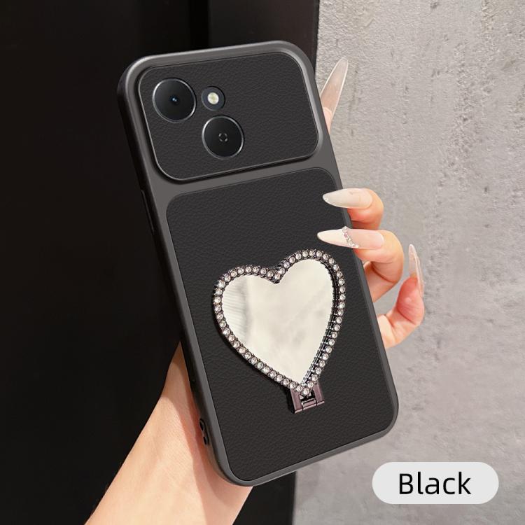 Lambskin Series Skin Feel Shockproof Phone Case with Heart Mirror Holder, For Tecno Spark 50 4G, For Tecno Camon 50 Ultra 5G, For Tecno Camon 50 4G, For Tecno Spark Go 3, For Tecno Spark Slim, For Tecno Spark 40C, For Tecno Spark 40 Pro+ 4G            ...
