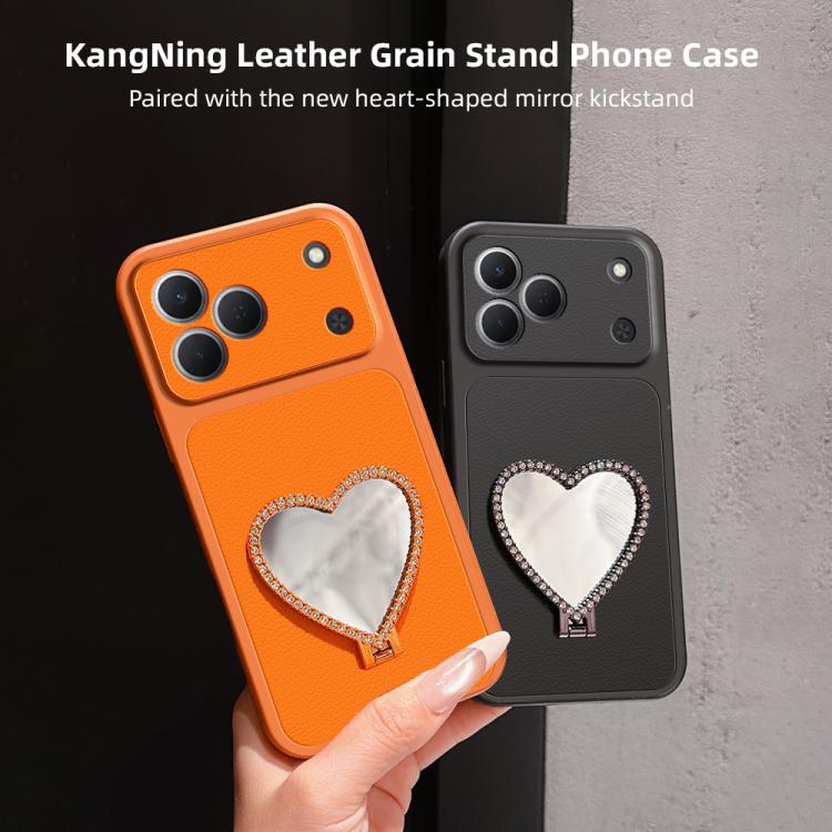 Lambskin Series Skin Feel Shockproof Phone Case with Heart Mirror Holder, For Tecno Spark 50 4G, For Tecno Camon 50 Ultra 5G, For Tecno Camon 50 4G, For Tecno Spark Go 3, For Tecno Spark Slim, For Tecno Spark 40C, For Tecno Spark 40 Pro+ 4G            ...