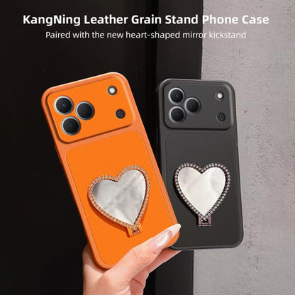 Lambskin Series Skin Feel Shockproof Phone Case with Heart Mirror Holder, For Tecno Spark 50 4G, For Tecno Camon 50 Ultra 5G, For Tecno Camon 50 4G, For Tecno Spark Go 3, For Tecno Spark Slim, For Tecno Spark 40C, For Tecno Spark 40 Pro+ 4G            ...