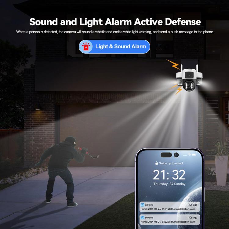 Srihome SH073 6MP Triple Lens Panoramic Surveillance HD Camera, EU Plug, US Plug, UK Plug, AU Plug