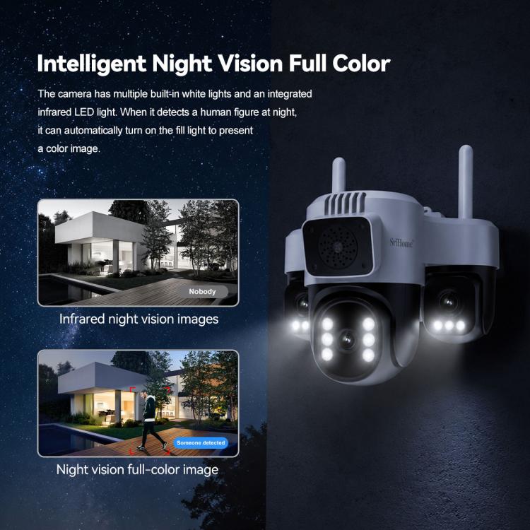 Srihome SH073 6MP Triple Lens Panoramic Surveillance HD Camera, EU Plug, US Plug, UK Plug, AU Plug