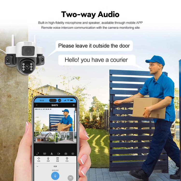Srihome SH073 6MP Triple Lens Panoramic Surveillance HD Camera, EU Plug, US Plug, UK Plug, AU Plug