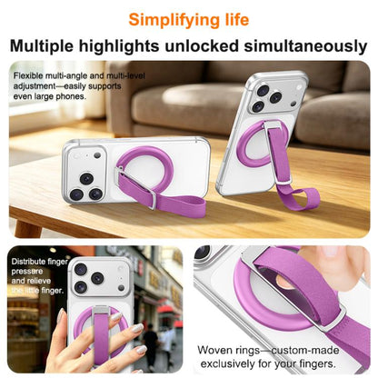 Woven Strap Ring Buckle Rotatable Magnetic Phone Holder