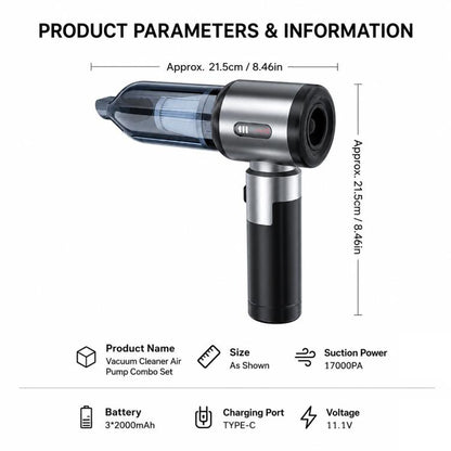 SUITU ZHST-6907D 2 in 1 Smart Brushless Handheld Car Vacuum Cleaner & Tire Inflator, ZHST-6907D
