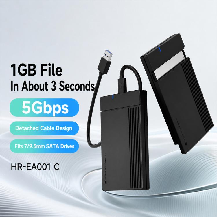 THERMALRIGHT HR-EA001 C 5Gbps 2.5 Inch SATA Hard Drive Enclosure with Type-C to USB-A Cable, HR-EA001 C A-C Cable