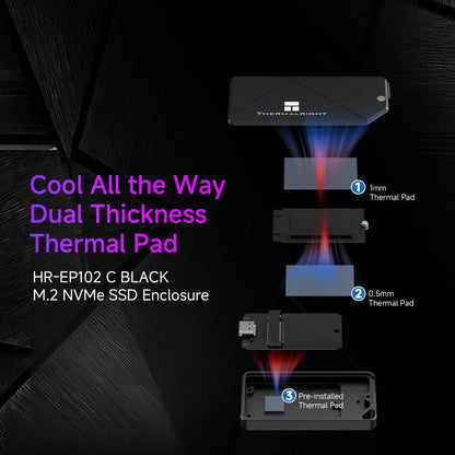 THERMALRIGHT HR-EP102 C 10Gbps M.2 NVMe SSD Enclosure with Type-C to Type-C Cable, HR-EP102 C C-C Cable