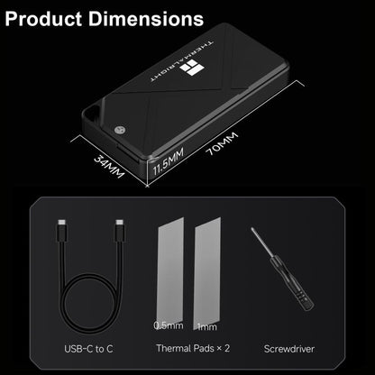 THERMALRIGHT HR-EP102 C 10Gbps M.2 NVMe SSD Enclosure with Type-C to Type-C Cable, HR-EP102 C C-C Cable