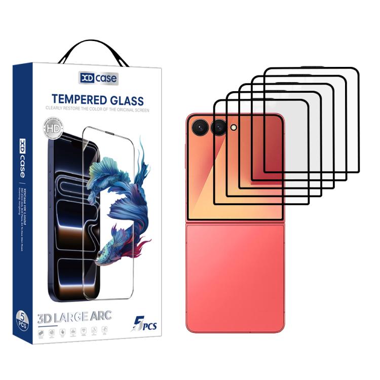 XDcase 5 PCS/Pack Silk Screen Printed HD Tempered Glass Film, For GalaxyZ Fold8 5G Outer Screen, For Galaxy Z Fold8 Ultra 5G Outer Screen, For Galaxy Z Flip8 5G Outer Screen, For Galaxy Z Flip7 5G Outer Screen