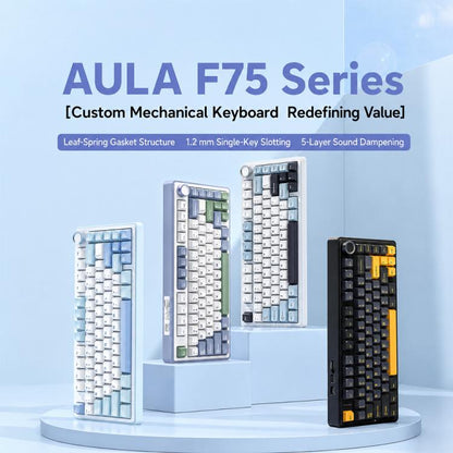 AULA F75 80 Keys Wired/2.4G/Bluetooth Tri-mode Custom Mechanical Keyboard