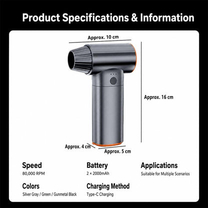 SUITU ST-8120 Handheld Brushless Motor Turbo-fan Dust Air Blower with Safety Hammer