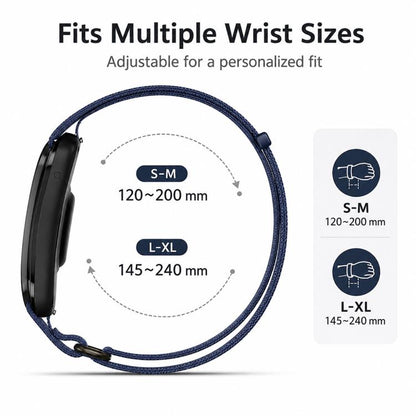 For Garmin CIRQA Smart Band xDfind Woven Nylon Hook and Loop Fastener Watch Band, S-M Wrist Circumference 120-200mm, L-XL Wrist Circumference 145-240mm
