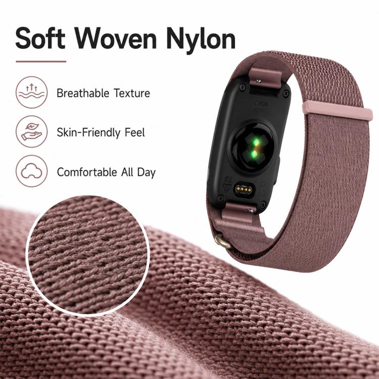 For Garmin CIRQA Smart Band xDfind Woven Nylon Hook and Loop Fastener Watch Band, S-M Wrist Circumference 120-200mm, L-XL Wrist Circumference 145-240mm