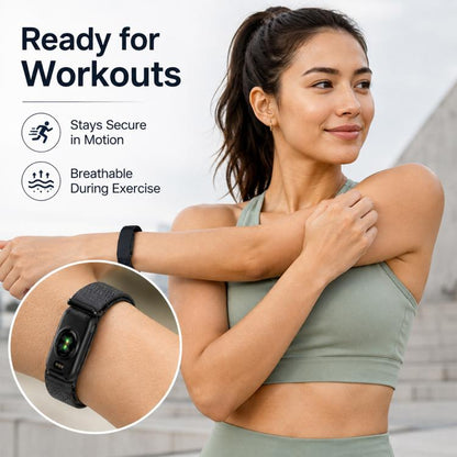 For Garmin CIRQA Smart Band xDfind Woven Nylon Hook and Loop Fastener Watch Band, S-M Wrist Circumference 120-200mm, L-XL Wrist Circumference 145-240mm