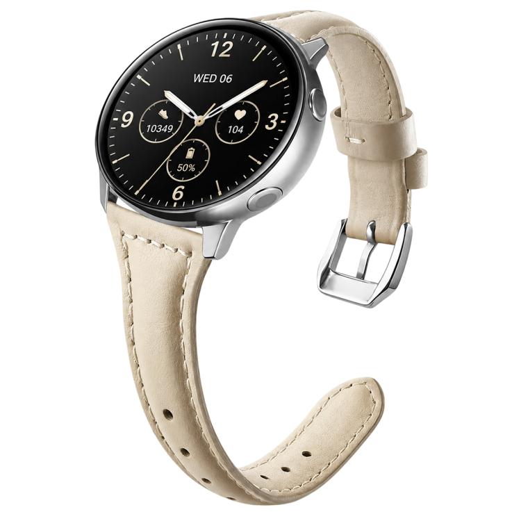 xDfind Universal Straight Lug Ends Slim Waist Vegan Leather Watch Band, 22mm