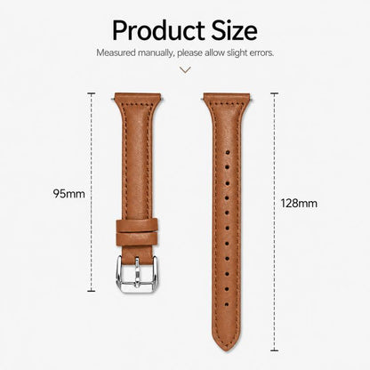 xDfind Universal Straight Lug Ends Slim Waist Vegan Leather Watch Band, 22mm