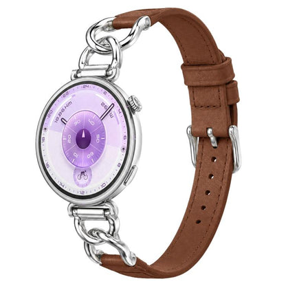 xDfind Universal Straight Lug Ends Metal Chain Vegan Leather Watch Band, 18mm, 20mm, 22mm
