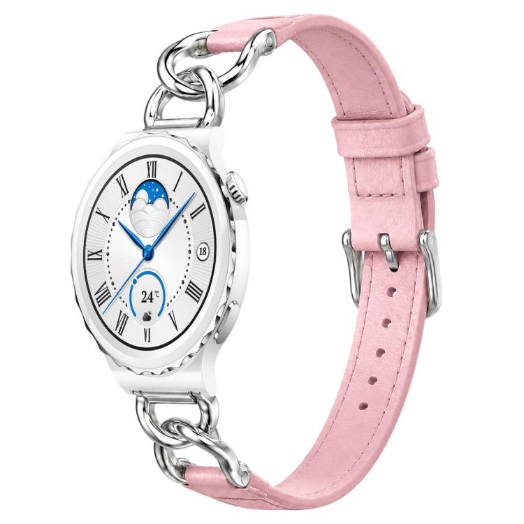 xDfind Universal Straight Lug Ends Metal Chain Vegan Leather Watch Band, 18mm, 20mm, 22mm