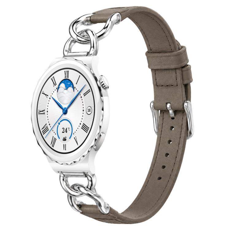xDfind Universal Straight Lug Ends Metal Chain Vegan Leather Watch Band, 18mm, 20mm, 22mm