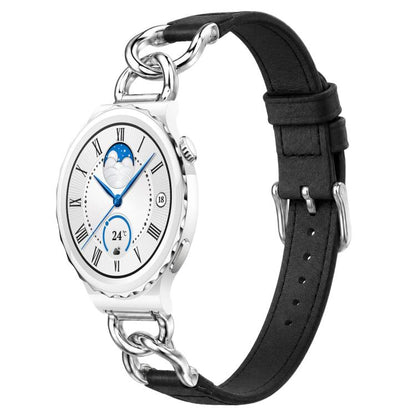 xDfind Universal Straight Lug Ends Metal Chain Vegan Leather Watch Band, 18mm, 20mm, 22mm
