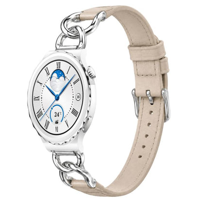 xDfind Universal Straight Lug Ends Metal Chain Vegan Leather Watch Band, 18mm, 20mm, 22mm