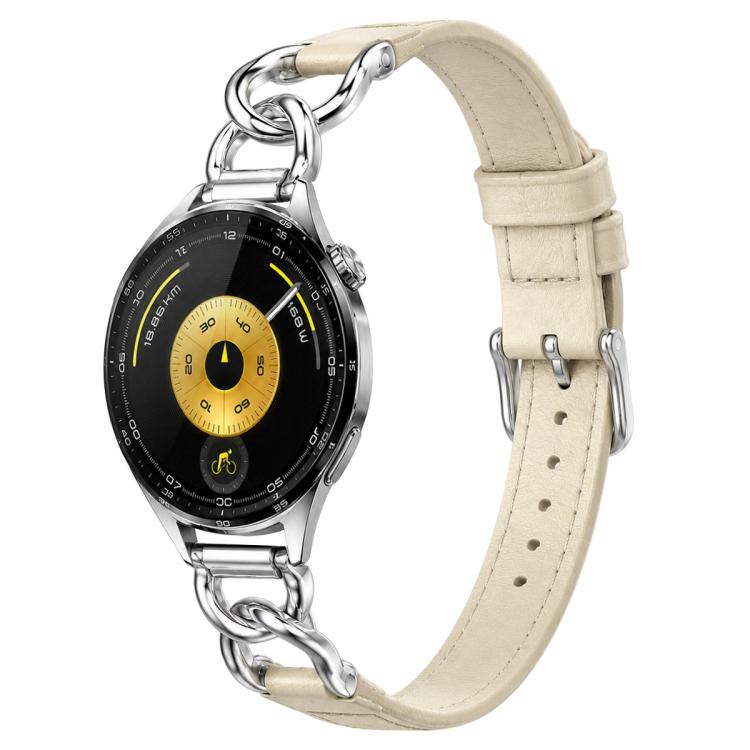 xDfind Universal Straight Lug Ends Metal Chain Vegan Leather Watch Band, 18mm, 20mm, 22mm