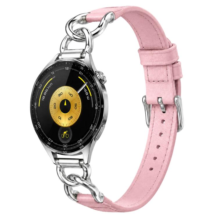 xDfind Universal Straight Lug Ends Metal Chain Vegan Leather Watch Band, 18mm, 20mm, 22mm