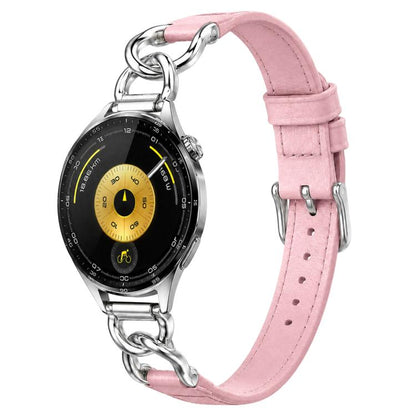 xDfind Universal Straight Lug Ends Metal Chain Vegan Leather Watch Band, 18mm, 20mm, 22mm