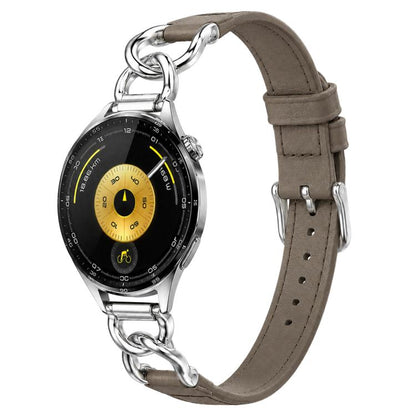 xDfind Universal Straight Lug Ends Metal Chain Vegan Leather Watch Band, 18mm, 20mm, 22mm