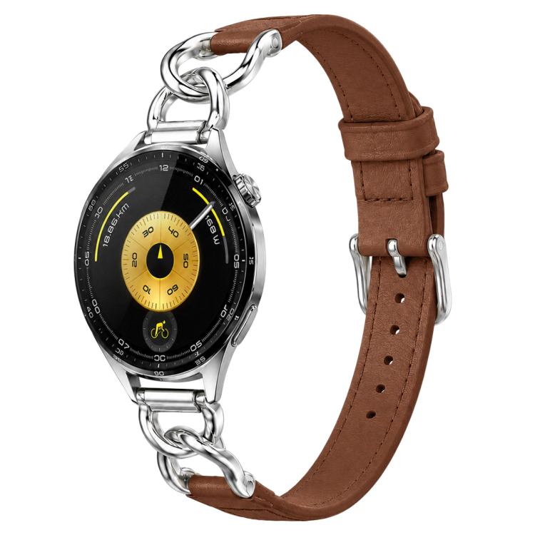 xDfind Universal Straight Lug Ends Metal Chain Vegan Leather Watch Band, 18mm, 20mm, 22mm