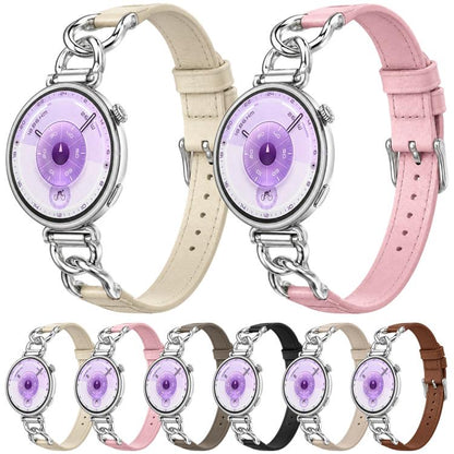 xDfind Universal Straight Lug Ends Metal Chain Vegan Leather Watch Band, 18mm, 20mm, 22mm