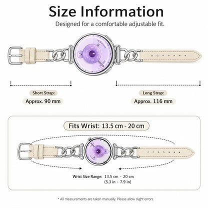 xDfind Universal Straight Lug Ends Metal Chain Vegan Leather Watch Band, 18mm, 20mm, 22mm