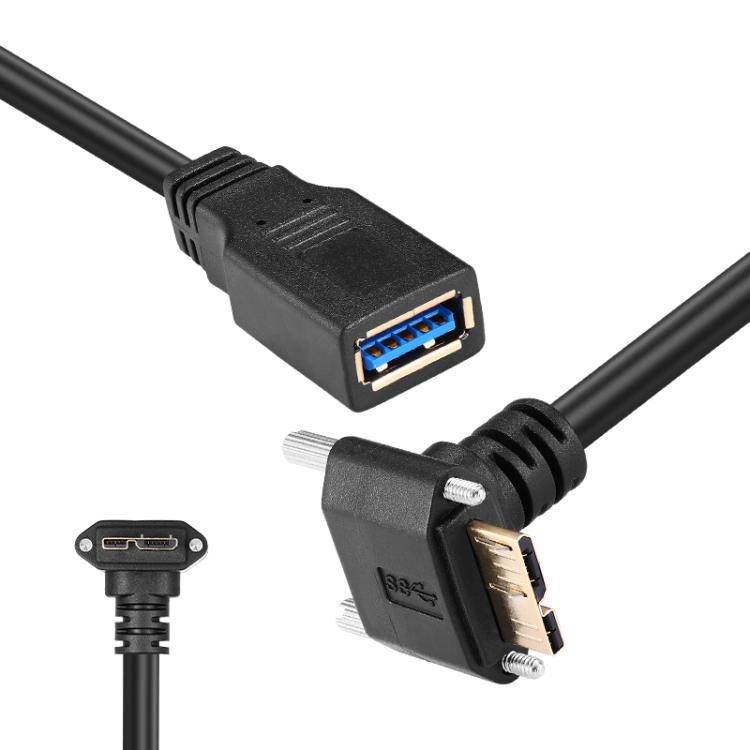 USB 3.0 Female to Micro-B Data Cable, Length: 0.2m, Upward Bend, Downbend, Right Bend, Left Turn