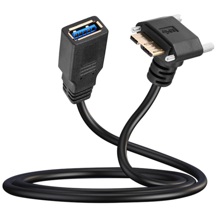 USB 3.0 Female to Micro-B Data Cable, Length: 0.2m, Upward Bend, Downbend, Right Bend, Left Turn