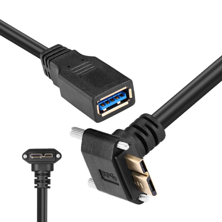 USB 3.0 Female to Micro-B Data Cable, Length: 0.2m, Upward Bend, Downbend, Right Bend, Left Turn