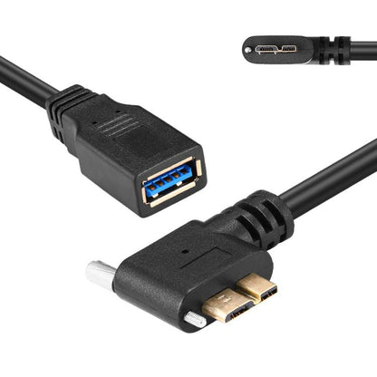 USB 3.0 Female to Micro-B Data Cable, Length: 0.2m, Upward Bend, Downbend, Right Bend, Left Turn