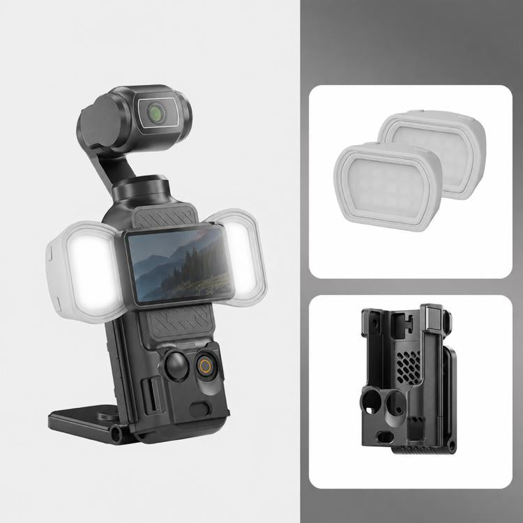 For DJI Osmo Pocket 3 NEEWER Fill Light Magnetic Holder Action Camera Portable Light, Single Light with Mount, Dual Light with Mount, Triple Light with Mount, Fill Light Filter Kit, Dual Light Kit, Black Single Light with Mount                         ...