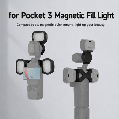 For DJI Osmo Pocket 3 NEEWER Fill Light Magnetic Holder Action Camera Portable Light, Single Light with Mount, Dual Light with Mount, Triple Light with Mount, Fill Light Filter Kit, Dual Light Kit, Black Single Light with Mount                         ...