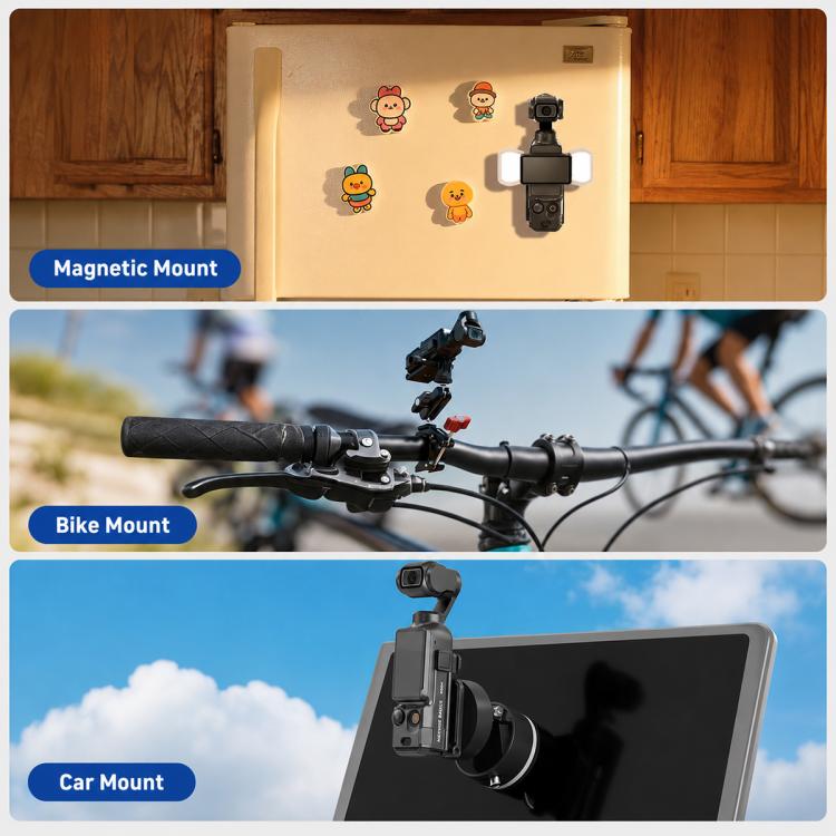 For DJI Osmo Pocket 3 NEEWER Fill Light Magnetic Holder Action Camera Portable Light, Single Light with Mount, Dual Light with Mount, Triple Light with Mount, Fill Light Filter Kit, Dual Light Kit, Black Single Light with Mount                         ...