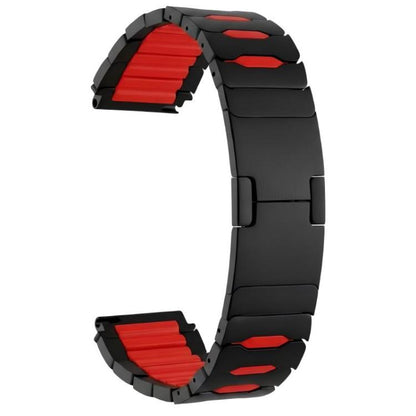 Metal Hybrid Silicone Stainless Steel Watch Band, 22mm