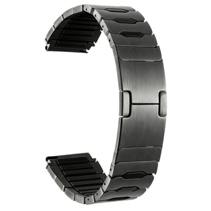 Metal Hybrid Silicone Stainless Steel Watch Band, 22mm