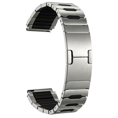 Metal Hybrid Silicone Stainless Steel Watch Band, 22mm