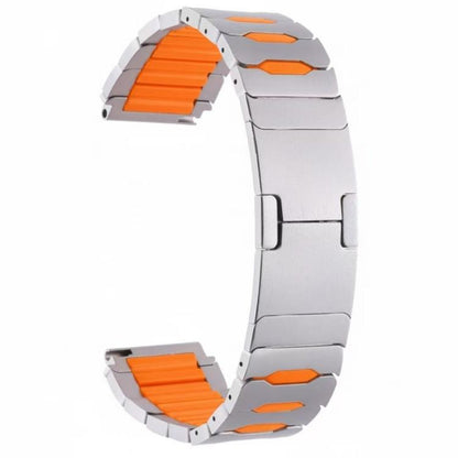 Metal Hybrid Silicone Stainless Steel Watch Band, 22mm