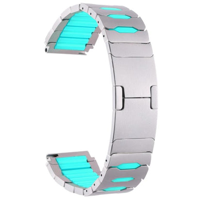 Metal Hybrid Silicone Stainless Steel Watch Band, 22mm