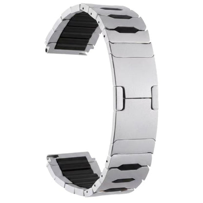 Metal Hybrid Silicone Stainless Steel Watch Band, 22mm