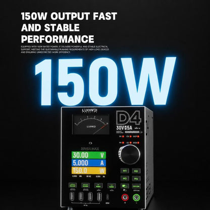 LUOWEI D4 30V/5A Four-Channel Storage High-Frequency Output Curved Color Screen DC Ammeter
