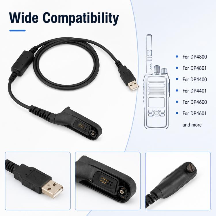 Walkie Talkie USB Programming Cable for Motorola DP4800, For Motorola DP4800