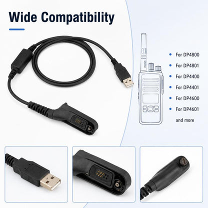 Walkie Talkie USB Programming Cable for Motorola DP4800, For Motorola DP4800